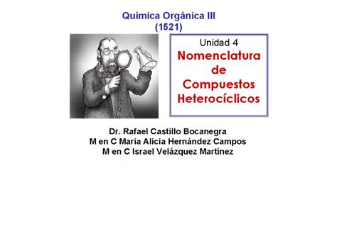 Nomenclatura Heterociclos Compress Qu Mica Org Nica Iii Unidad