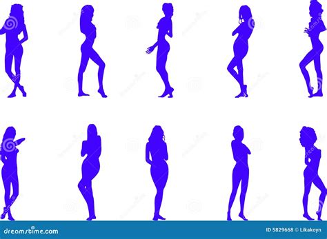Silhouettes Of The Naked Women Stock Vector Illustration Of Naked Dark