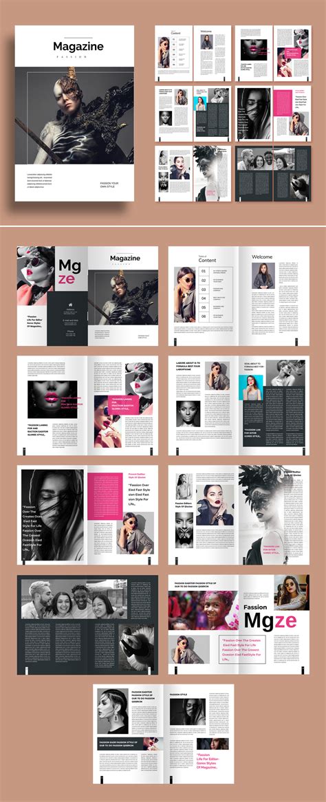Magazine Layout Stock Template Adobe Stock Diseños De Revista De Moda Diagramacion De