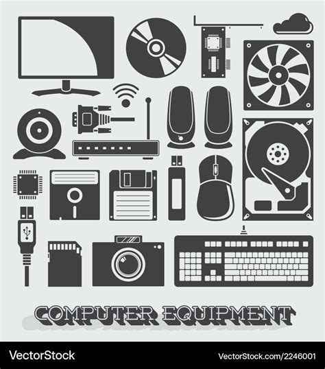 Computer Parts Royalty Free Vector Image Vectorstock