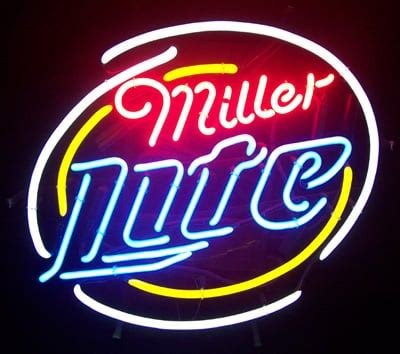 Miller Lite Beer Neon Sign Tube