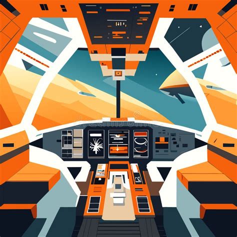 Cartoon Interior Of A Flying Airplane Cockpit Vector Illustration Images