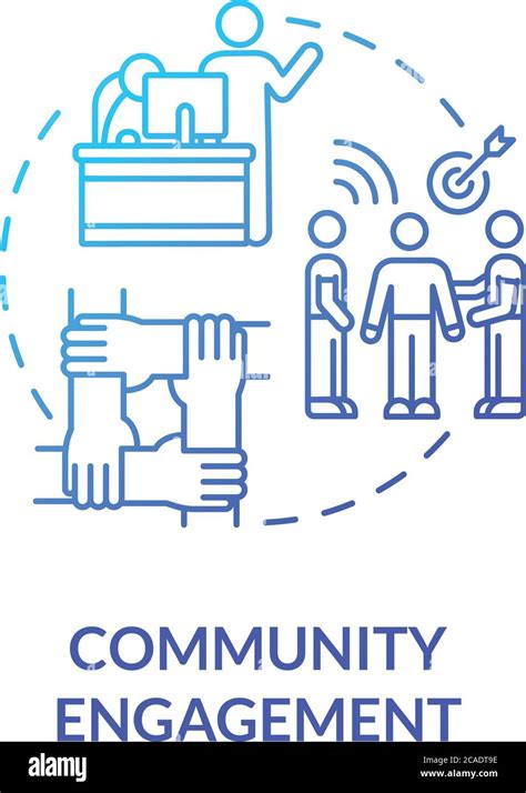 Community Engagement Blue Gradient Concept Icon Teamwork For Corporate