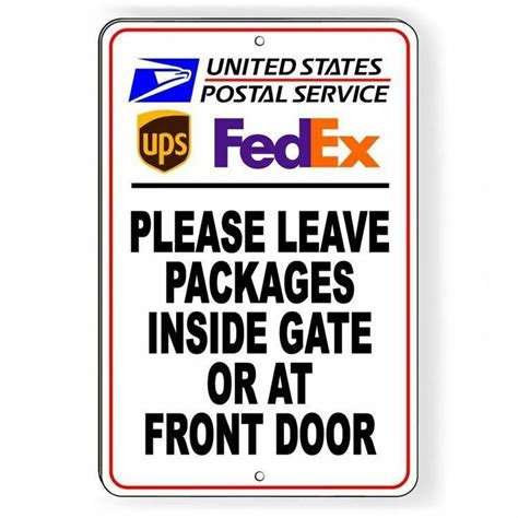 Leave Packages Inside Porch Or At Front Door Sign Metal Usps Etsy