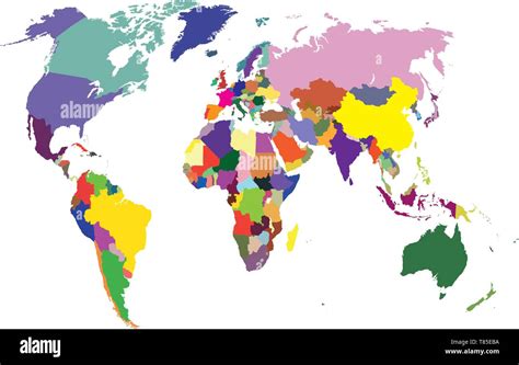 vector high detailed world map stock vector image art alamy