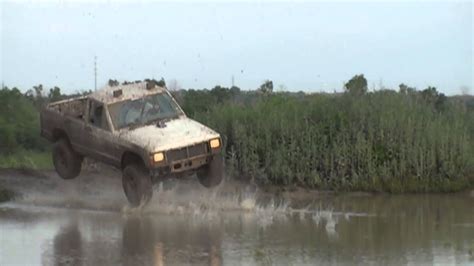 Truck Jumps Into Pond Slo Mo Youtube