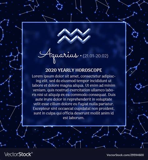 Aquarius Astrology Horoscope Prediction Banner Vector Image