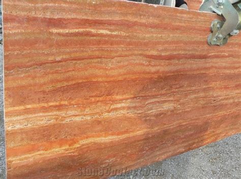 Iran Red Travertine Slabs From Poland