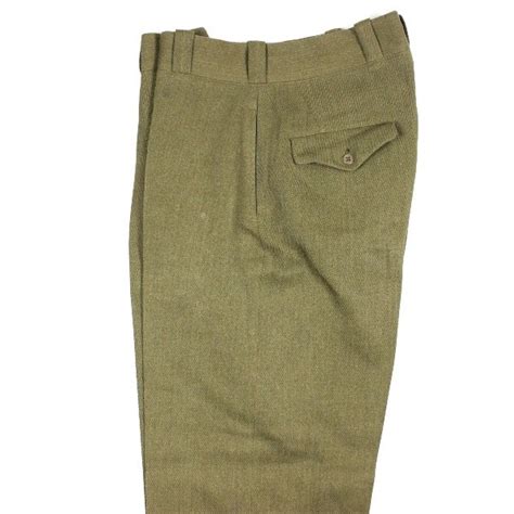 Th Collectors Avenue Officers Od Wool Serge Field Trousers W L