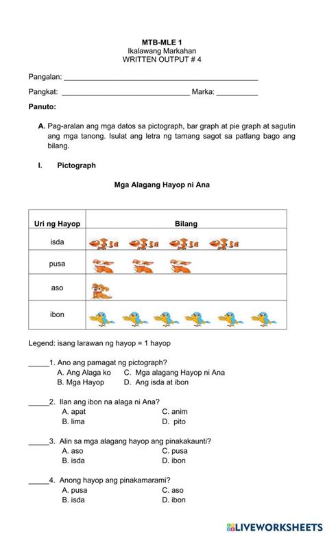 the worksheet is shown for students to use