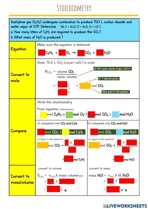 Stoichiometry Online Worksheet