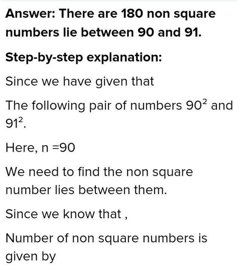 How Many Non Square Numbers Lie Between The Pair Of Number 36square And 37 Square