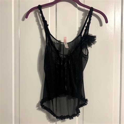 Victoria S Secret Intimates Sleepwear Nwt Victorias Secret Black Lingerie Camisole Tank