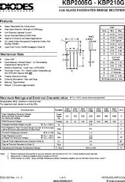 KBP206G datasheet - Specifications: Diode Type: Single Phase ; Package