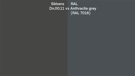 Sikkens Dn0011 Vs Ral Anthracite Grey Ral 7016 Side By Side Comparison