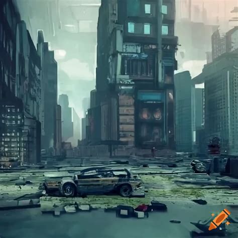 Cyberpunk Post Apocalyptic Urban Scene In New York 2050 On Craiyon