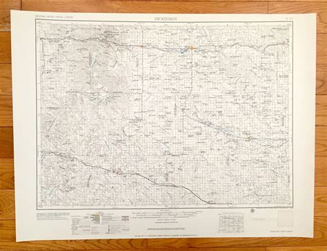 Antique Dickinson North Dakota 1955 US Geological Survey - Etsy