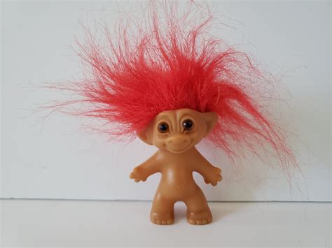 Vintage Wishnik Troll Doll Uneeda Doll Double Horseshoe Troll Red