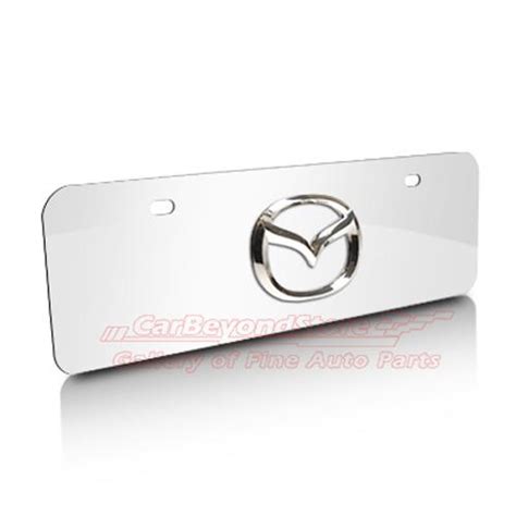 Find Mazda D Logo Half Size Chrome Stainless Steel License Plate