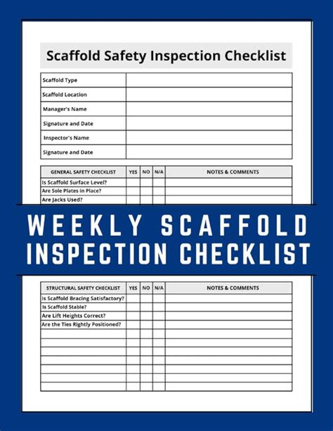 Scaffold Inspection Register Template Checklist Scaffolding