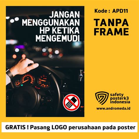 Jual Safety Poster K3 Jangan Menggunakan HP Ketika Berkendara A1