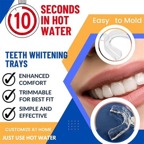 Teeth Whitening Trays 4 Pcs With Travel Cases BPA Free Moldable Mouth