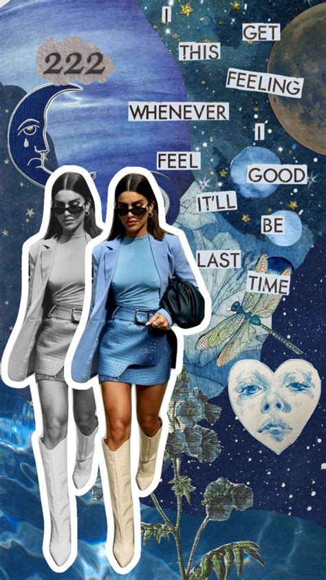 Blue Outfit Inspo Moodboard Aesthetic Vintage Collage