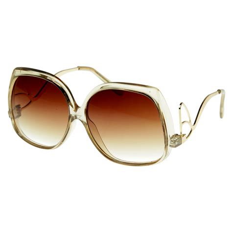 Womens Oversized Low Temple Glam Fashion Translucent Sunglasses Sunglassla