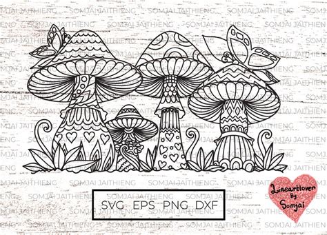 Mushroom Svg Mandala Mushroom Svg Zentangle Mushroom Svg Etsy