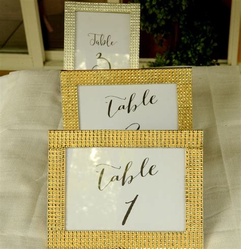 Set Of 5 Rhinestone Table Numbersguest Book Signbling Etsy