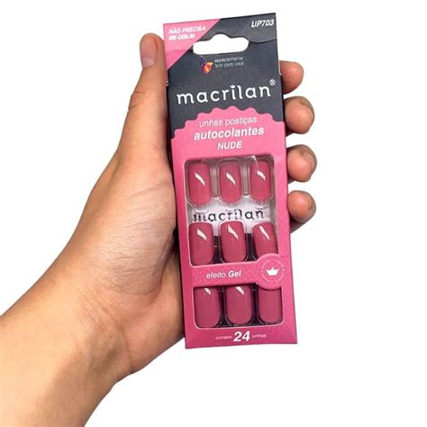 Unhas Posti As Autocolantes Efeito Gel Nude Macrilan Up