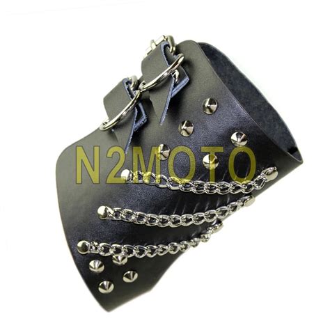 Aliexpress.com : Buy Black Cool Punk Glove Men's Biker Stud Chain Right ...