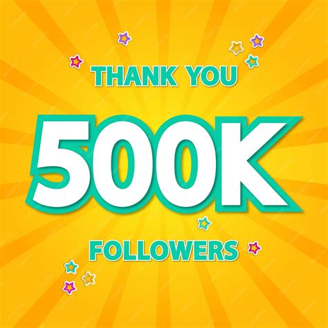 Premium Vector Thank You 500k Followers Thank Giving Social Media