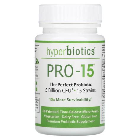 Hyperbiotics Pro 15 The Perfect Probiotic 5 Billion Cfu 60 Patented Time Release Micro