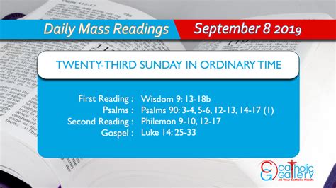 Daily Mass Readings September Sunday Catholic Gallery