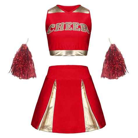 Girls Outfits Cheerleading Sequins Dress Student Sports Day ...