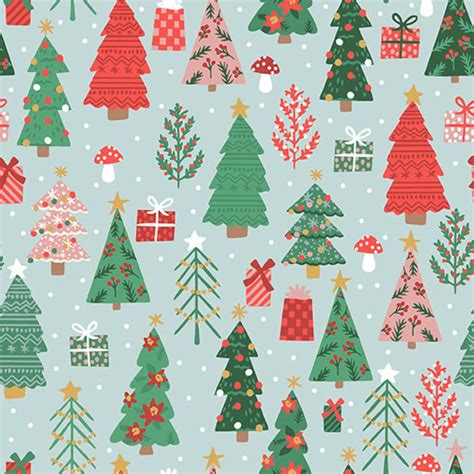 Christmas Tree Cotton Fabric By The Yard Polar Bear Lodge Christmas