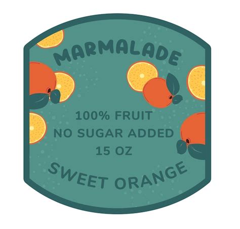 Vector De Adesivo De Marmelada De Laranja Doce Vetor Premium