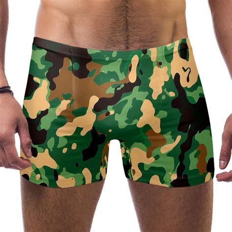 Swim Jammers For Men Mens Bikini Swimwear Green Brown Camouflage