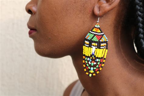 Beaded Dangle Earrings African Earrings Zulu Earrings Etsy