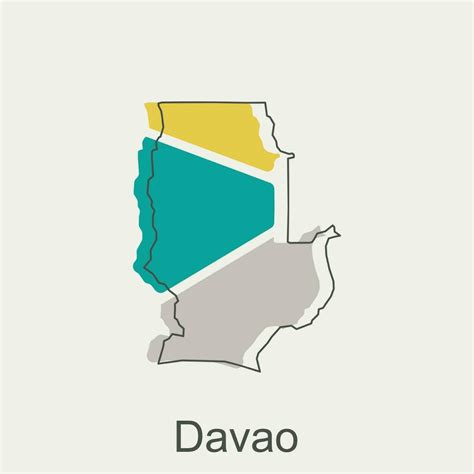 Vector Mapa De Davao Moderno Describir Alto Detallado Vector Filipinas