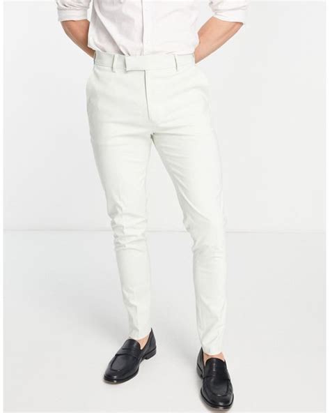 Asos Skinny Smart Pants In Natural For Men Lyst