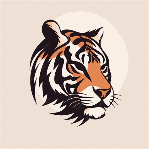 Premium Vector Hand Drawn Tiger Head Logo Design