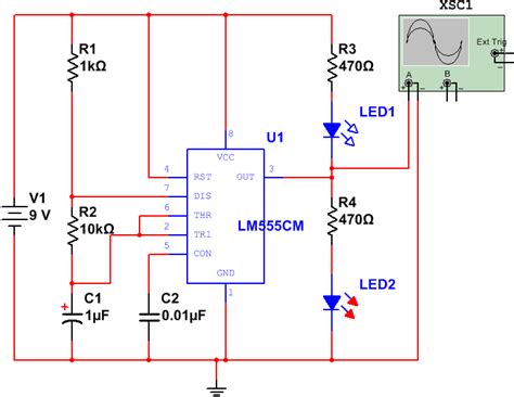 PCB Design for Flashing LEDs using 555 IC