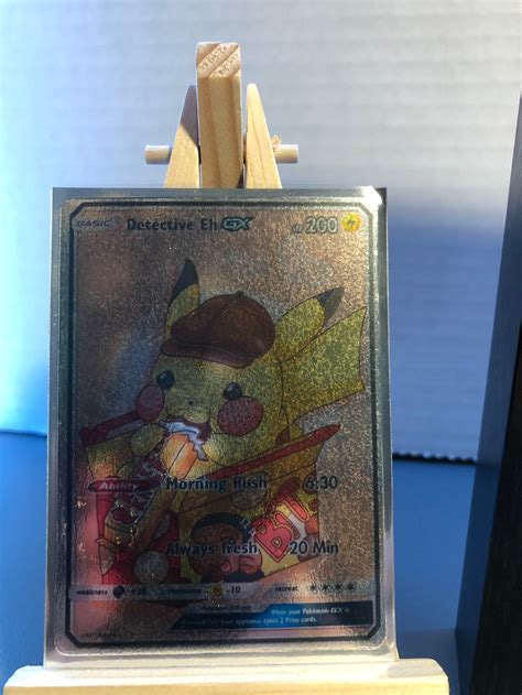 Custom Holographic Pokemon Card With Framed 5x7 - Etsy