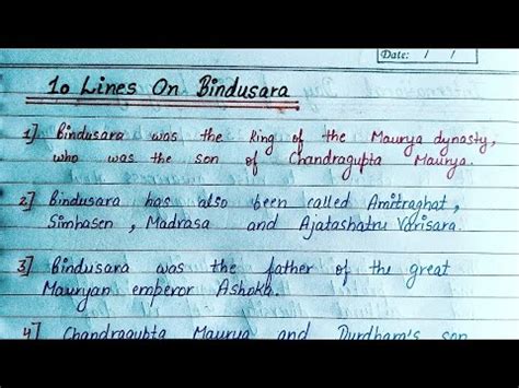 Bindusara Biography Ten Lines On Bindusara In English Write An Essay