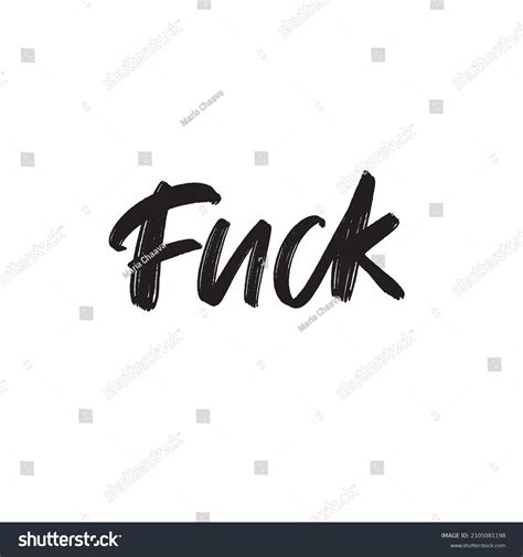 Fuck Words Handwritten Lettering Simple Brush Stock Vector Royalty Free 2105081198 Shutterstock