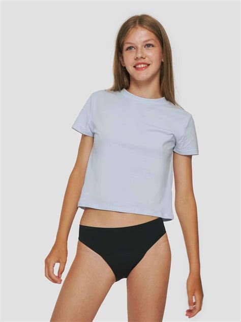 Culotte Menstruelle Pour Ados Flux Abondant Noir Kiabi