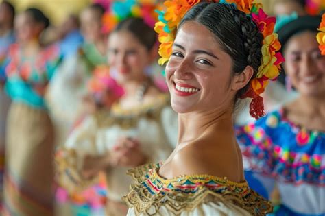 Premium Photo Vibrant Traditional Folk Dance Performance By Smiling