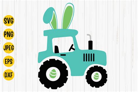 Easter Bunny Tractor Svg Happy Easter Graphic By Digital Click Store